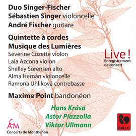 Astor Piazzolla: Double Concerto - Five Tango Sensations - Hans Krása: Theme and Variations for String Quartet - Viktor Ullmann: String Quartet No. 3, Op. 46 (Live)