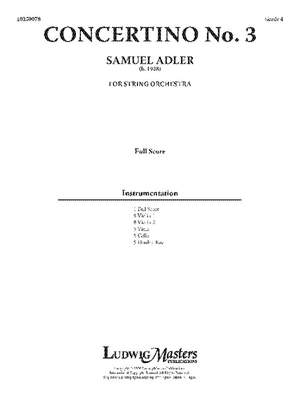 Adler, Samuel: Concertino No. 3 (s/o sc)