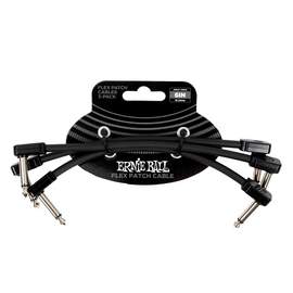 Ernie Ball 6" Flex Patch Cable - Black - 3-pack