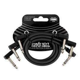 Ernie Ball 12" Flex Patch Cable - Black - 3-pack