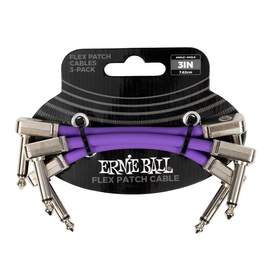 Ernie Ball 3" Flex Patch Cable - Purple - 3-pack