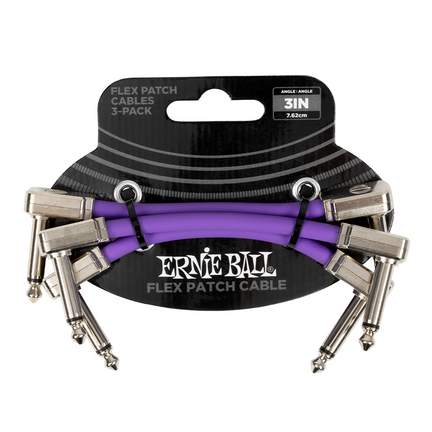 Ernie Ball 3" Flex Patch Cable - Purple - 3-pack