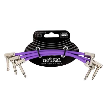Ernie Ball 6" Flex Patch Cable - Purple - 3-pack