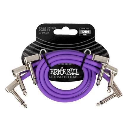 Ernie Ball 12" Flex Patch Cable - Purple - 3-pack
