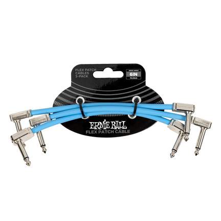 Ernie Ball 6" Flex Patch Cable - Blue - 3-pack