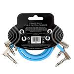 Ernie Ball 12" Flex Patch Cable - Blue - 3-pack Product Image