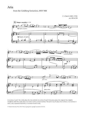 Bach, Johann Sebastian/Blackwell, Kathy and Blackwell, David: Aria from Goldberg Variations BWV 988