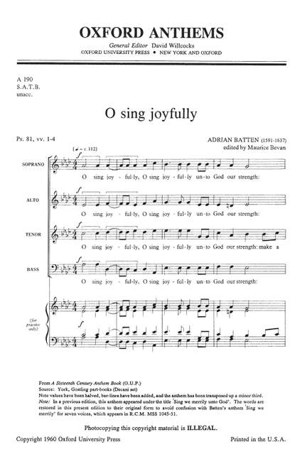 Batten, Adrian/Bevan, Maurice: O sing joyfully
