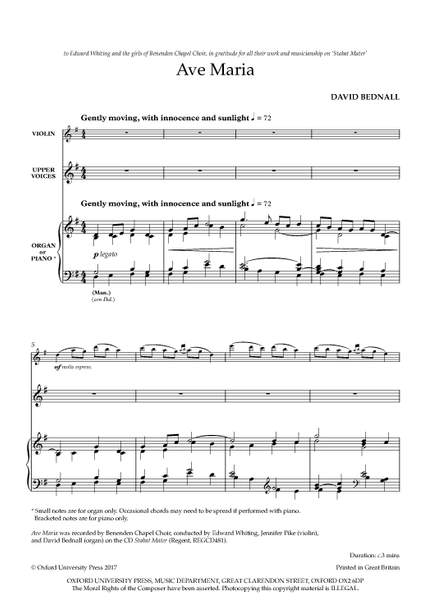Bednall, David: Ave Maria