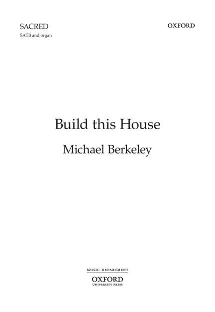 Berkeley, Michael: Build this House