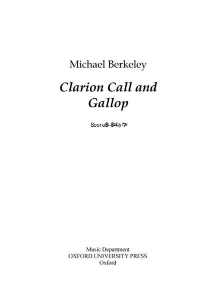 Berkeley, Michael: Clarion Call and Gallop