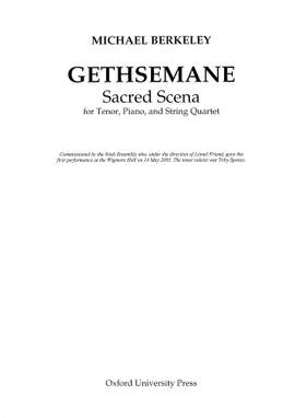 Berkeley, Michael: Gethsemane