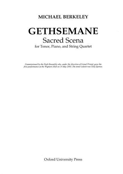 Berkeley, Michael: Gethsemane