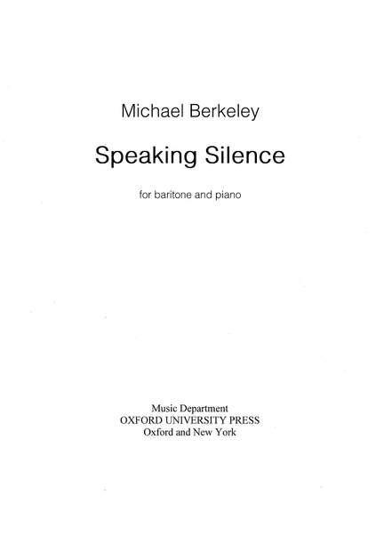 Berkeley, Michael: Speaking Silence