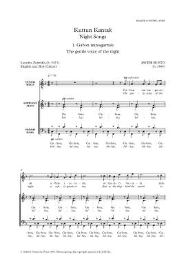 Busto, Javier: Kuttun Kantak (Night Songs)