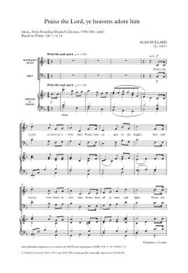 Bullard, Alan: Praise the Lord, ye heavens adore him