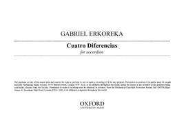 Erkoreka, Gabriel: Cuatro diferencias (version for accordion solo)