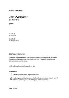 Erkoreka, Gabriel: Dos Zortzikos