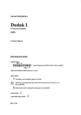 Erkoreka, Gabriel: Duduk I