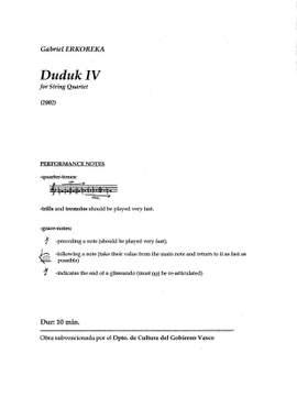 Erkoreka, Gabriel: Duduk IV