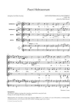 da Palestrina, Giovanni Pierluigi and Keane, Mark: Pueri Hebraeorum