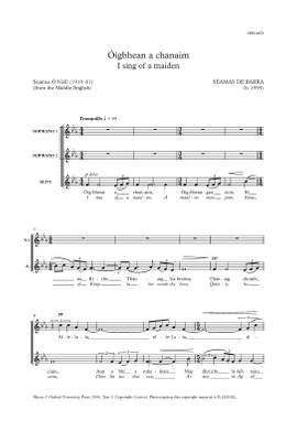 de Barra, Séamas: Ãigbhean a chanaim (I sing of a maiden)