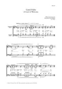 de Barra, Séamas: Carúl Fáilte (A Carol of Welcome)