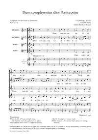 de Cristo, Pedro: Dum complerentur dies Pentecostes