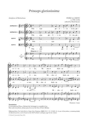 de Cristo, Pedro and Keane, Mark: Princeps gloriosissime