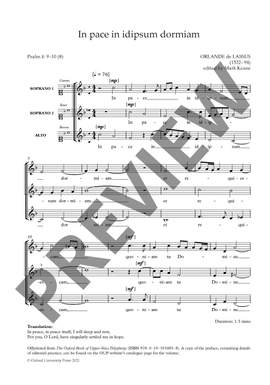 de Lassus, Orlande: In pace in idipsum dormiam