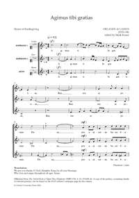 de Lassus, Orlande/Keane, Mark: Agimus tibi gratias