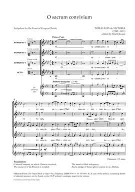 de Victoria, Tomás Luis: O sacrum convivium