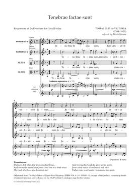 de Victoria, Tomás Luis and Keane, Mark: Tenebrae factae sunt