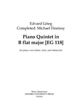 Grieg, Edvard: Piano Quintet in B flat major (EG 118)