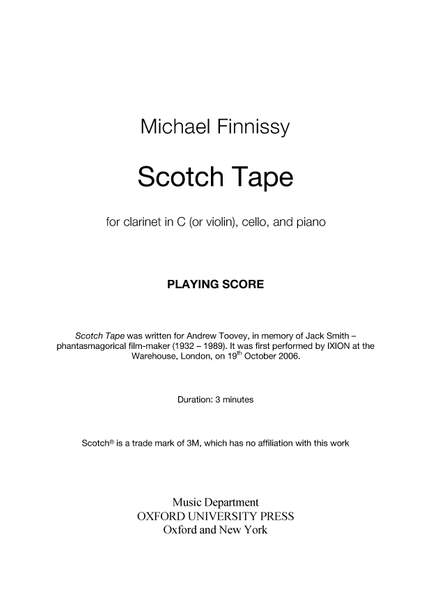 Finnissy, Michael: Scotch Tape