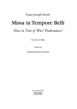 Haydn, Franz Joseph/Hulme, David Russell: Missa in Tempore Belli (Mass in Time of War/Paukenmesse)
