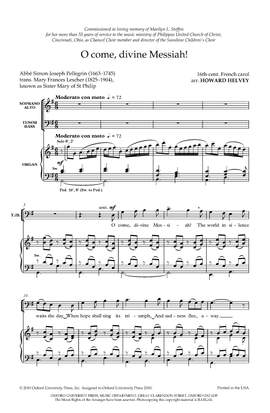 Helvey, Howard: O come, divine Messiah!