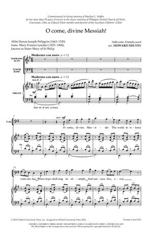 Helvey, Howard: O come, divine Messiah!