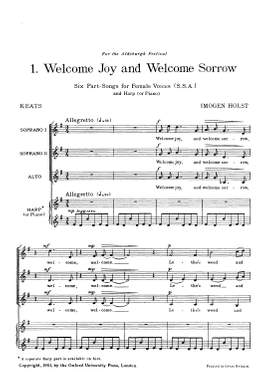 Holst, Imogen: Welcome Joy and Welcome Sorrow