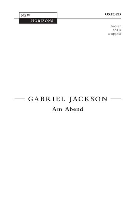 Jackson, Gabriel: Am Abend