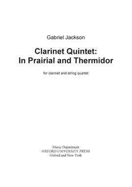 Jackson, Gabriel: Clarinet Quintet: In Prairial and Thermidor