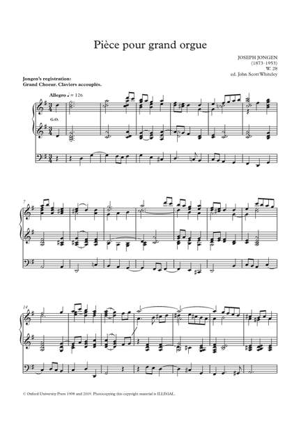 Jongen, Joseph: Pièce pour grand orgue