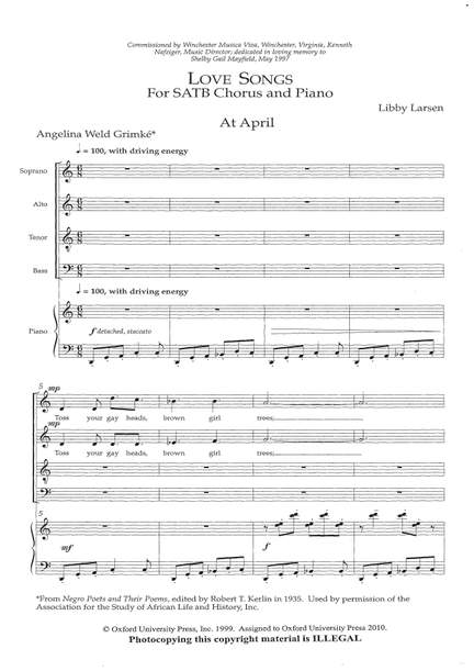 Larsen, Libby: At April