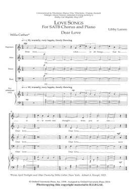 Larsen, Libby: Dear Love