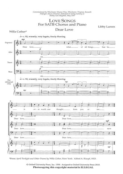 Larsen, Libby: Dear Love