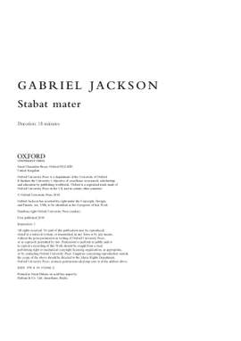 Jackson, Gabriel: Stabat mater