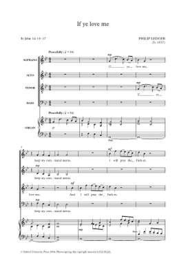 Ledger, Philip: If ye love me