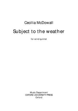 McDowall, Cecilia: Subject to the Weather
