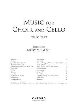 McGlade, Becky: Music for Choir and Cello