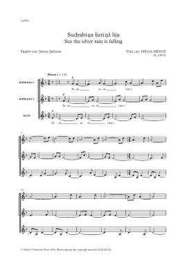 Mence, Selga: Sudrabina lietins lija (See the silver rain is falling)
